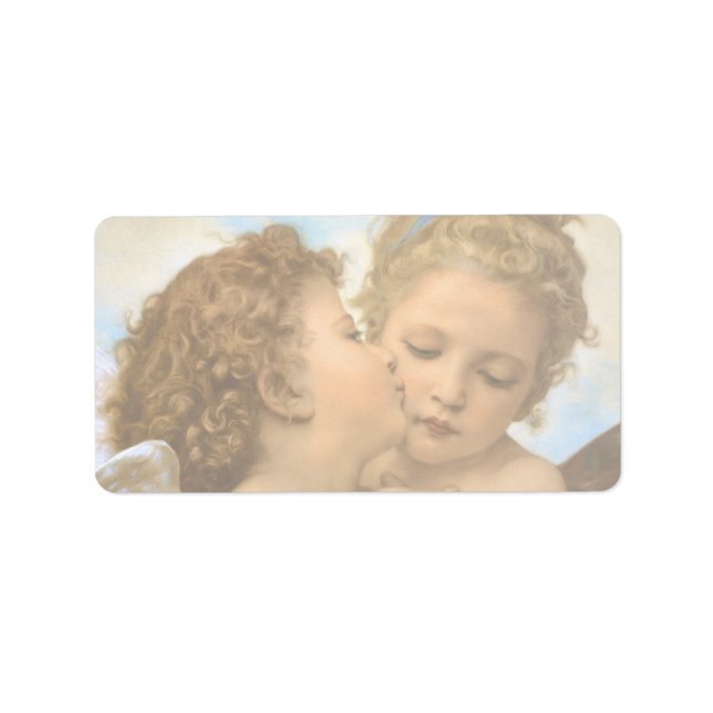 Étiquette First Kiss (détail d'ange) par Bouguereau (Devant)