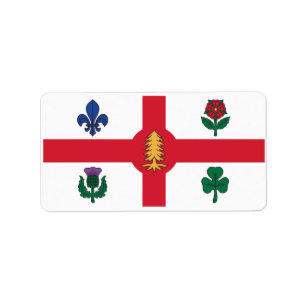 Étiquette Flag of Montreal, Quebec