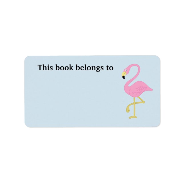 Étiquette Flamant Rose Ce Livre Appartient À (Devant)