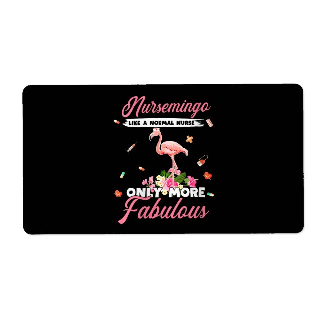 Étiquette Flamant rose | Infirmière comme infirmière normale (Devant)