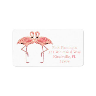 Étiquette Flamant rose rose Couple Flamants roses mignons Ro