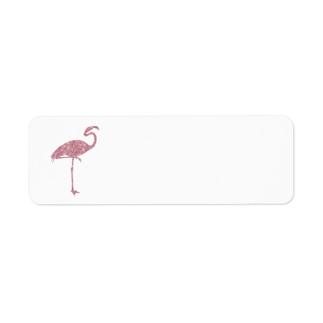 Étiquette Flamant rose rose Faux Parties scintillant Flamant (Devant)