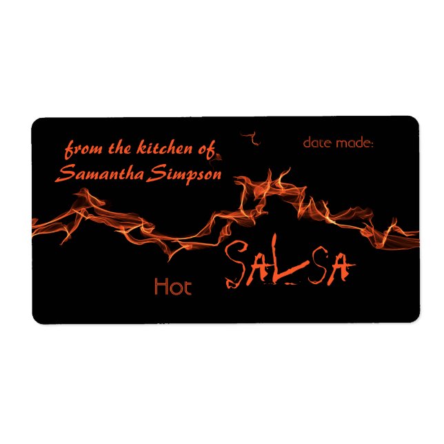 Étiquette Flames Canning Personnalisé (Devant)