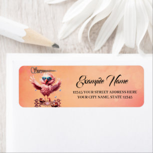 Étiquette Flamingo joli et joyeux accueillant l'été