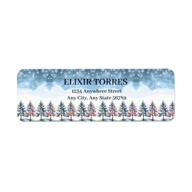 Étiquette Flammes de neige et Baby shower des pins (Devant)