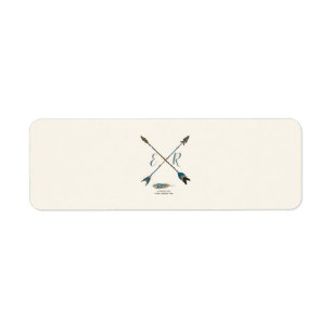 Étiquette Flèche et Antler Rustic Chic Cream & Blue