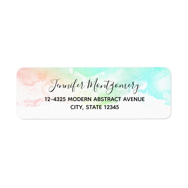 Étiquette Flèches Abstraites vert et bleu (Devant)