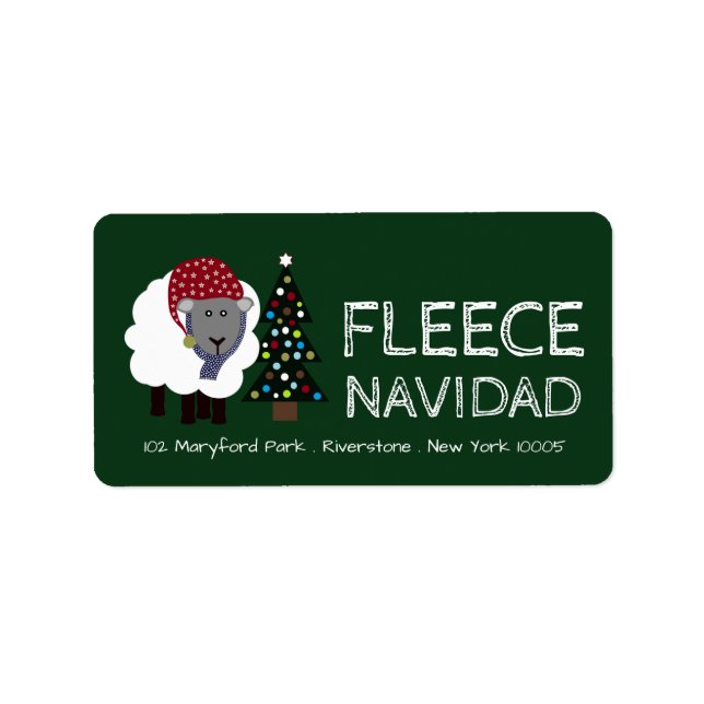 Étiquette Fleece Navidad, style espagnol Noël (Devant)