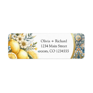 Étiquette Fleur carrelée méditerranéenne Italien Positano Le