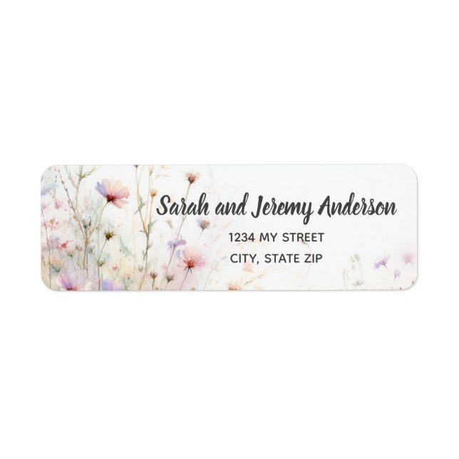 Étiquette Fleur de Boho aquarelle personnalisée florale (Devant)
