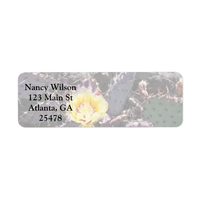 Étiquette Fleur de cactus jaune en avril (Devant)