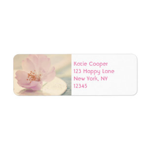 Étiquette Fleur de cerisier rose pâle délicate