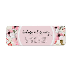Étiquette Fleur de cerisier rustique Sakura Adresse de retou