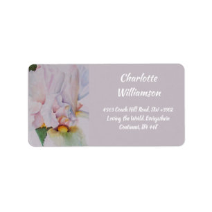 Étiquette Fleur de fer blanc en aquarelle