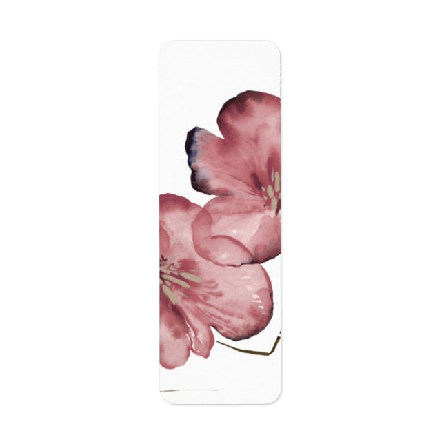 Étiquette Fleur de l'aquarelle minimaliste (Devant)