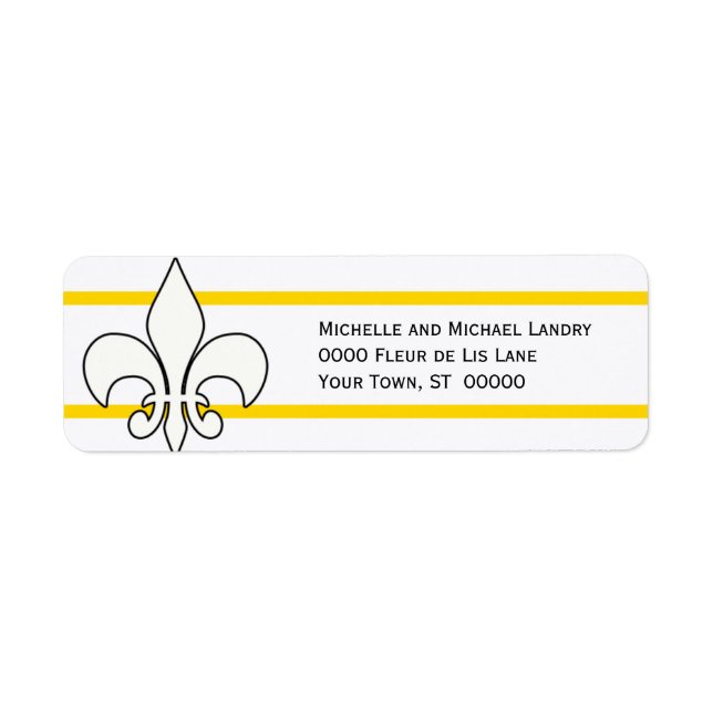 Étiquette Fleur de Lis blanche avec Grandes d'Or (Devant)