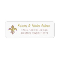 Fleur de Lis Elégante Adresse de retour Gold