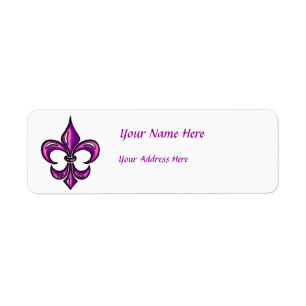 Étiquette Fleur de Lis en lavande pourpre