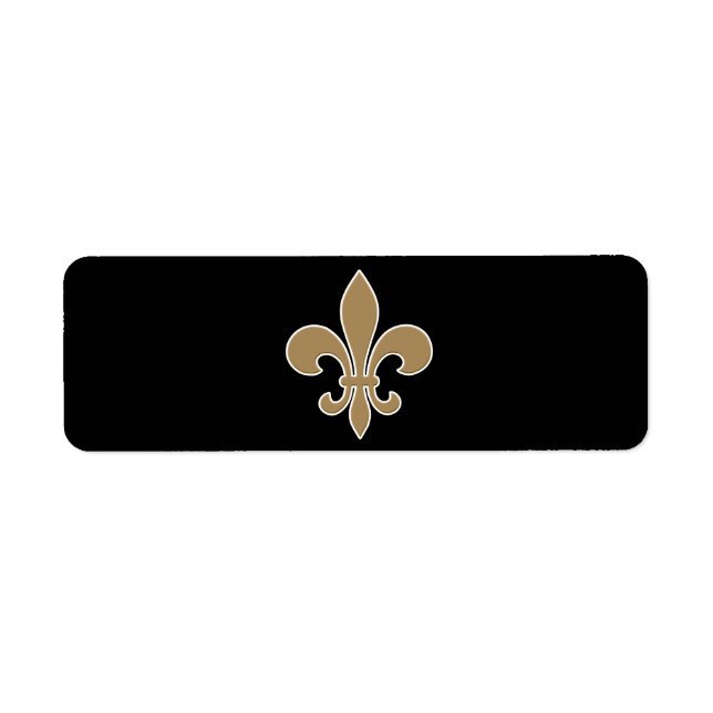 Étiquette Fleur de Lis Gold avec contour blanc et noir (Devant)