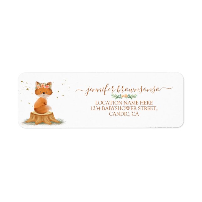 Étiquette Fleur de renard animal de faune (Devant)