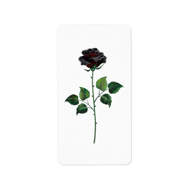 Étiquette Fleur de rose noire (Devant)