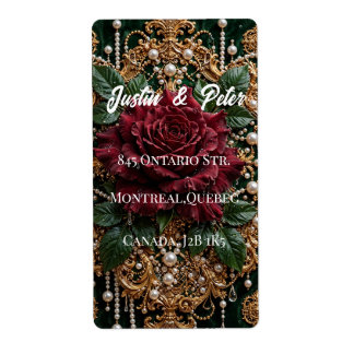 Étiquette Fleur de style gothique victorien