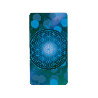 Étiquette fleur de vie, chakra,zen,géométrie sacrée,