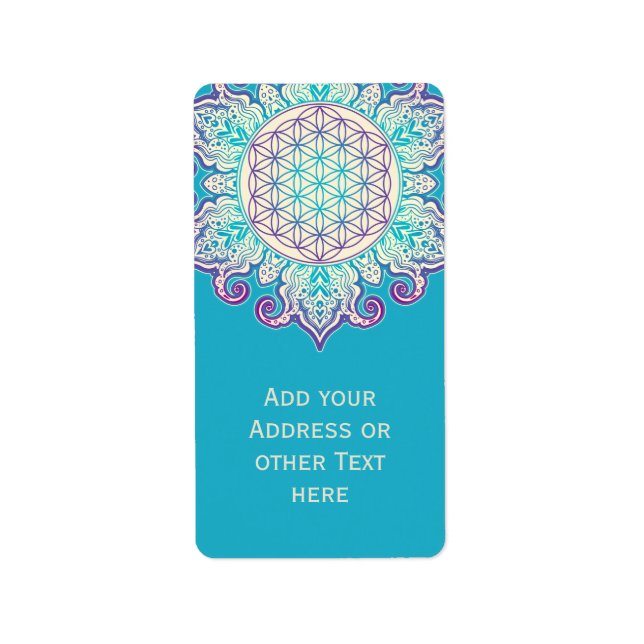 Étiquette Fleur De Vie - Indien Mandala 2 (Devant)