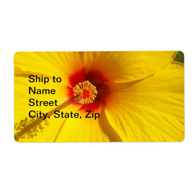 Étiquette Fleur d'Hibiscus jaune (Devant)
