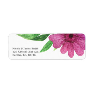 Étiquette Fleur Florale Printemps Pop Eau Colorée Rose Viole
