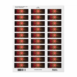 Étiquette Fleur fractale de fansy rouge