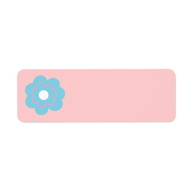 Étiquette Fleur rose bleue (Devant)