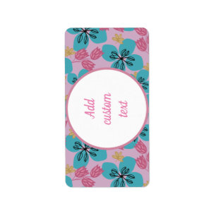 Étiquette Fleur rose mère personnalisée