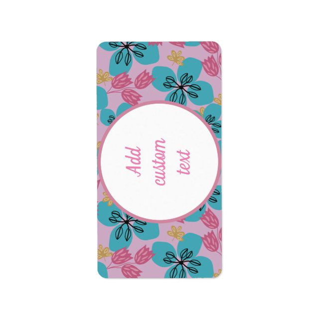 Étiquette Fleur rose mère personnalisée (Devant)
