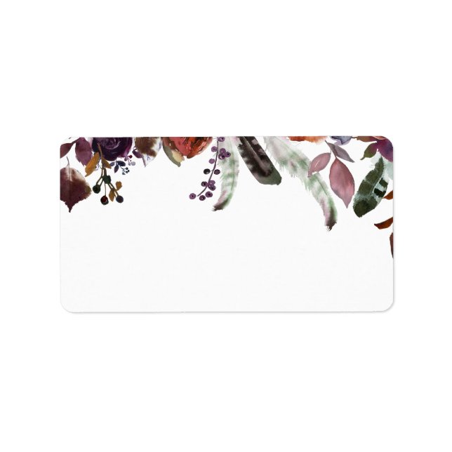 Étiquette Fleur royale sauvage | Adresse d'invité vide (Devant)