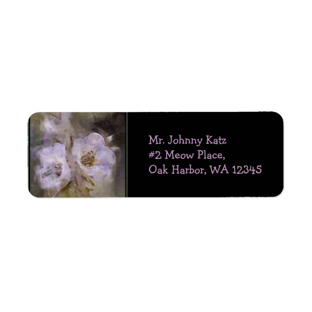 Étiquette Fleur sauvage 6 Black Return Adresse Label (Devant)