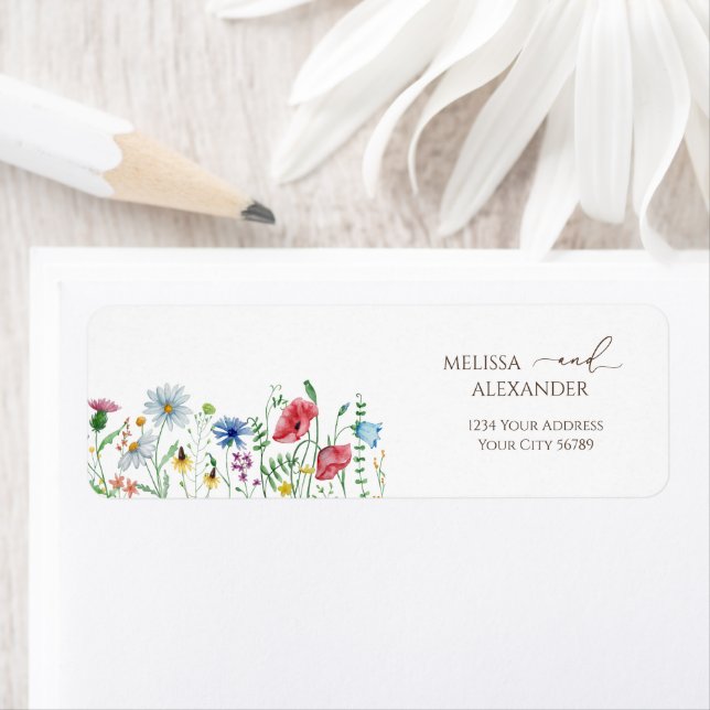 Étiquette Fleur sauvage Boho Garden Adresse de retour Label (En situation)