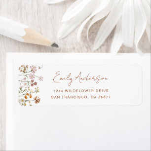 Étiquette Fleur sauvage Boho In Bloom Garden Adresse de reto