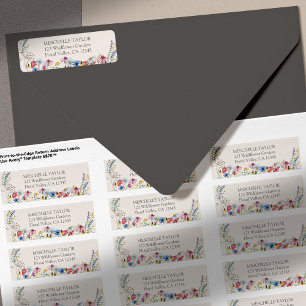 Étiquette Fleur sauvage Charm Rustic Floral Mariage Adresse