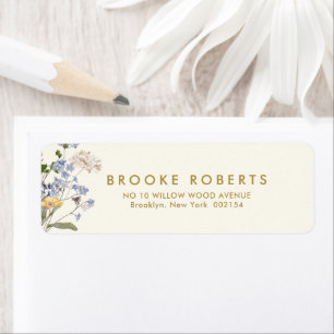 Étiquette Fleur sauvage de printemps coloré Meadow Gold Adre