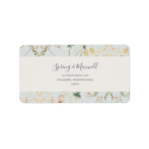 Étiquette Fleur sauvage de printemps Lumière bleu mariage RS