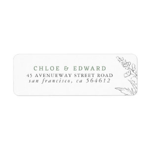 Étiquette Fleur sauvage dessiné à la main minimaliste Sage v