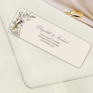 Étiquette Fleur sauvage Mariage élégant moderne chic