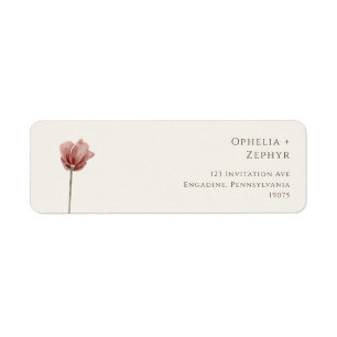 Étiquette Fleur sauvage simple   Adresse de retour beige