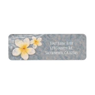 Étiquette Fleur tropicale de Plumeria gris jaune Party d'été