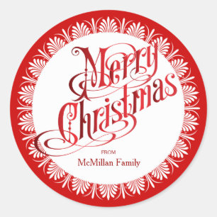 Étiquette fleuri de Noël