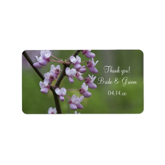 Étiquette fleurissante de faveur de Merci d'arbre