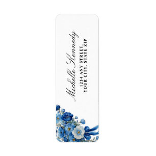 Étiquette Fleurs Bleues Un Nouveau Chapitre Baby Shower 