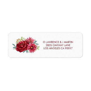 Étiquette Fleurs d'aquarelle Bourgogne