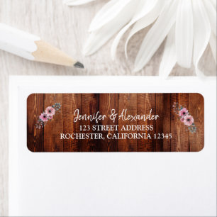 Étiquette Fleurs d'aquarelle rustique grange mariage étiquet